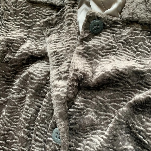 Juliana Collezione Velvet Textured Buttoned Coat Jacket Gray-Brown Size M - Picture 5 of 8